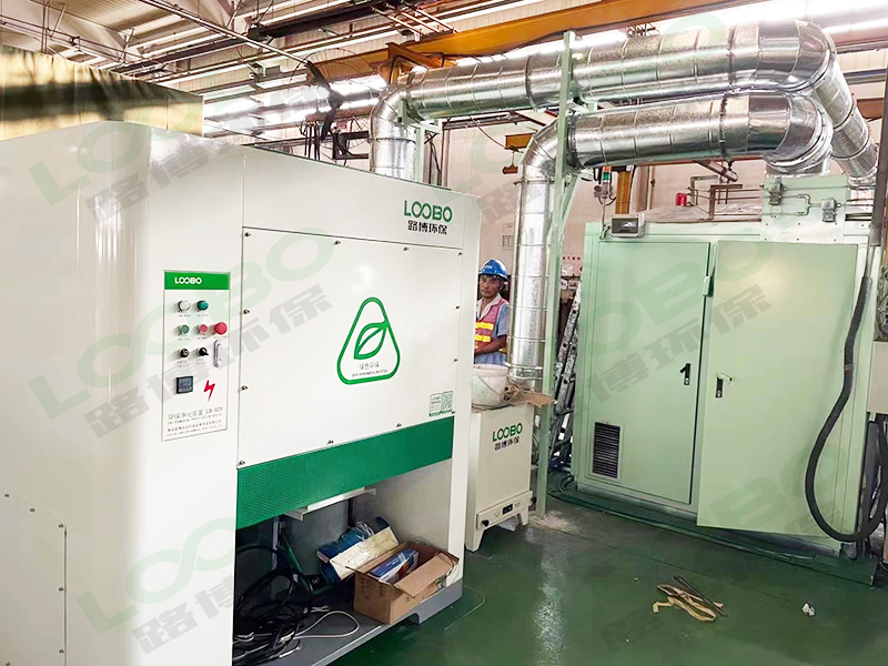 某機械制造廠自動焊房除塵設備，選用濾筒除塵一體機，全面凈化